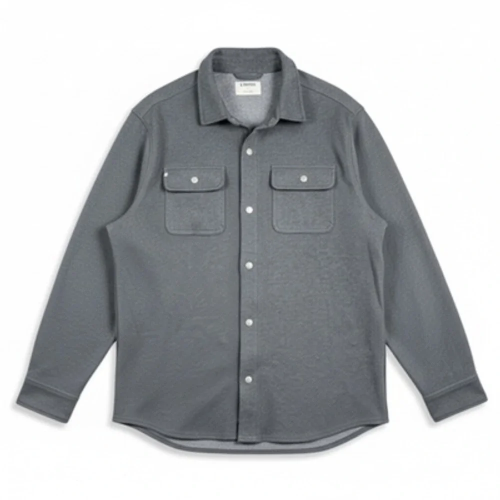 Linksoul Jacket Mens XL Gray Shirt Jacket Snap Front Overshirt - Picture 1 of 7